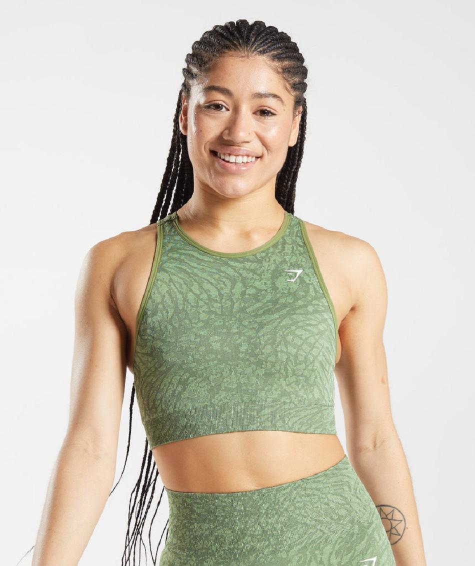 Sujetadores Deportivos Gymshark Adapt Animal Seamless Mujer Verde | CO 2054BEX